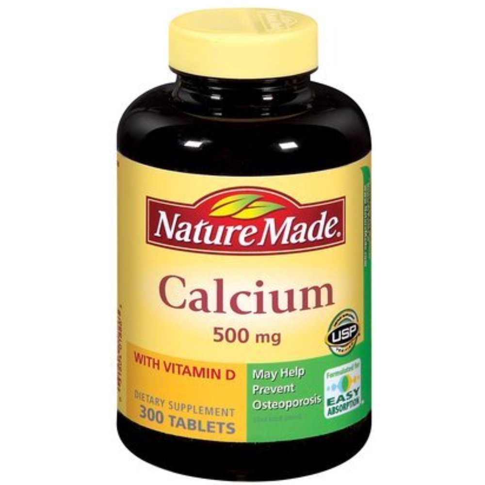 Nature Made Calcium 500mg with Vitamin D 400 IU Tablets 300 ea (Pack of