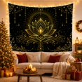 thumbnail image 3 of Floral Garden Lotus with Flower Sits Layered Petals, Mystical Fantasy for Space Lovers, Galaxy Room Decor, Mother'S Day Gift, Tapestry Wall Hanging for Bedroom and Dorm, 3 of 7
