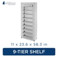 thumbnail image 4 of Whitmor Spacemaker Storage Rack with Fabric Cover, Space-Saving Shoe & Garment Shelf, 9-Tiers, Gray, 4 of 5