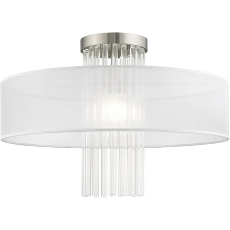 

Flush Mounts 1 Light Fixtures With Brushed Nickel Finish Steel Material Medium 15 100 Watts