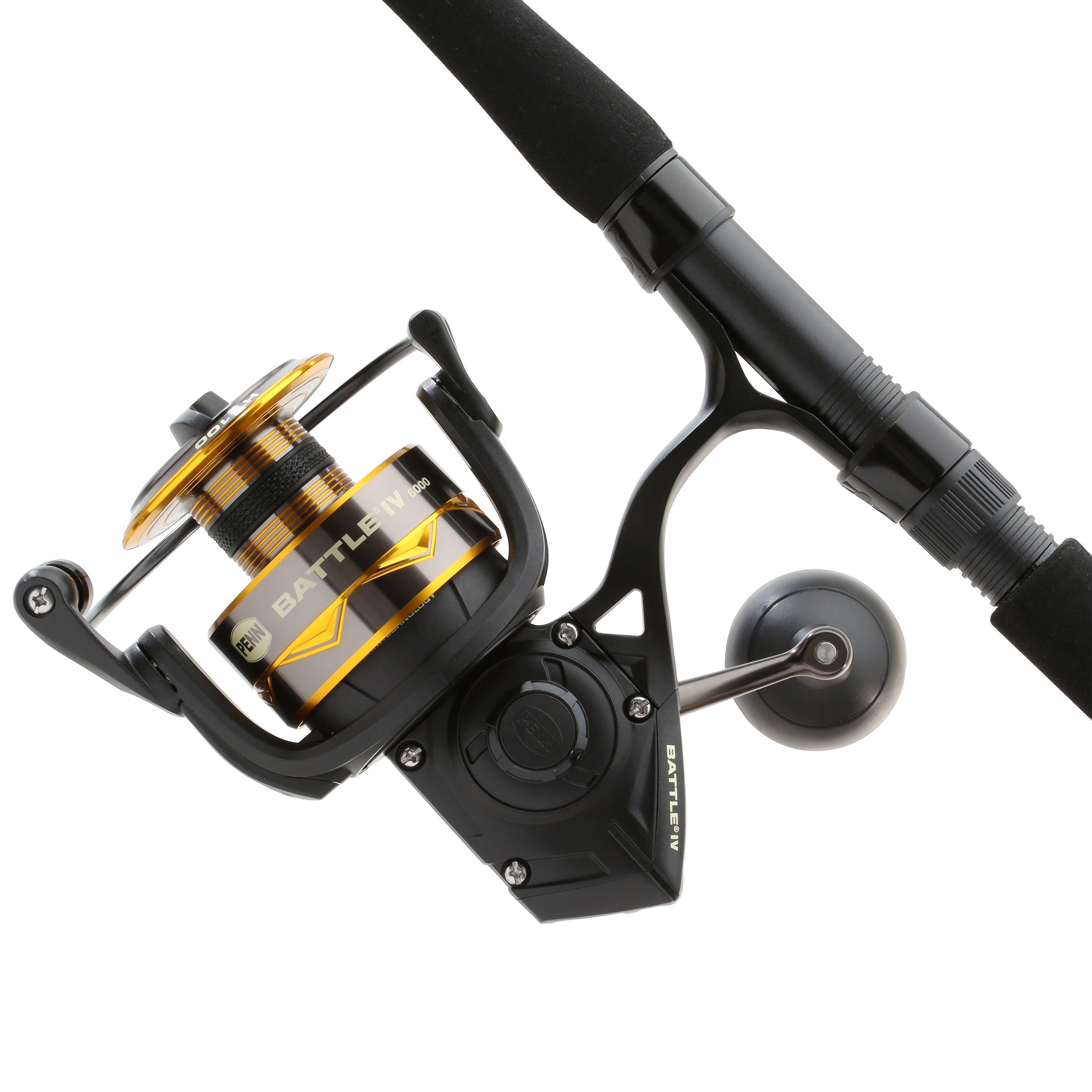 PENN Battle IV Spinning Fishing Combo, 7' Medium Heavy Rod, 6000 Size Reel