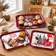 Red Packing Food Pinterest Red Plaid 3-Pack Plastic Serving Trays and Platters for Food and ...