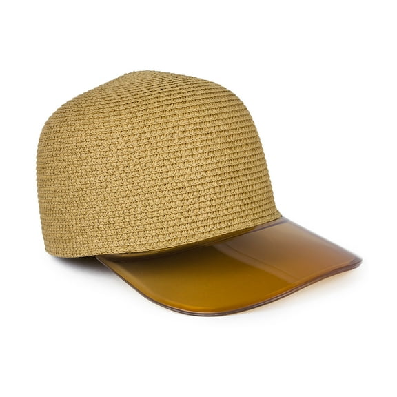 Adult Women's Acrylic Brim Straw Baseball Cap