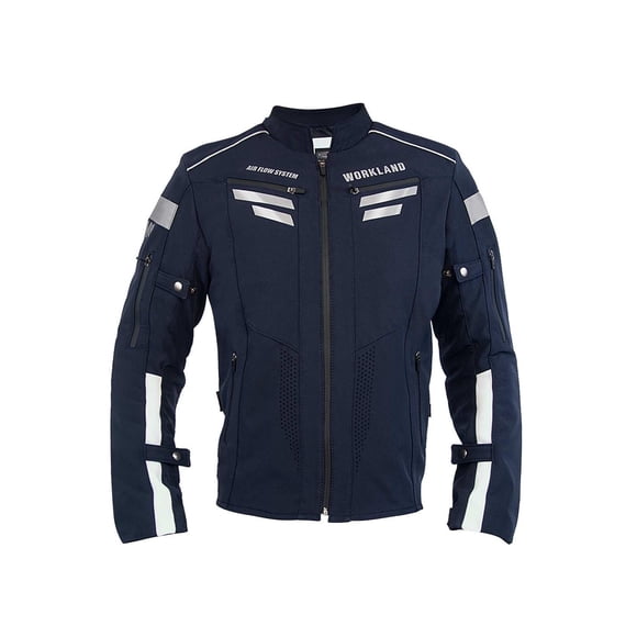Chamarra motociclista hombre protectores reflejante impermeable WORKLAND 1985 azul S WKL 1985AZULMARINO
