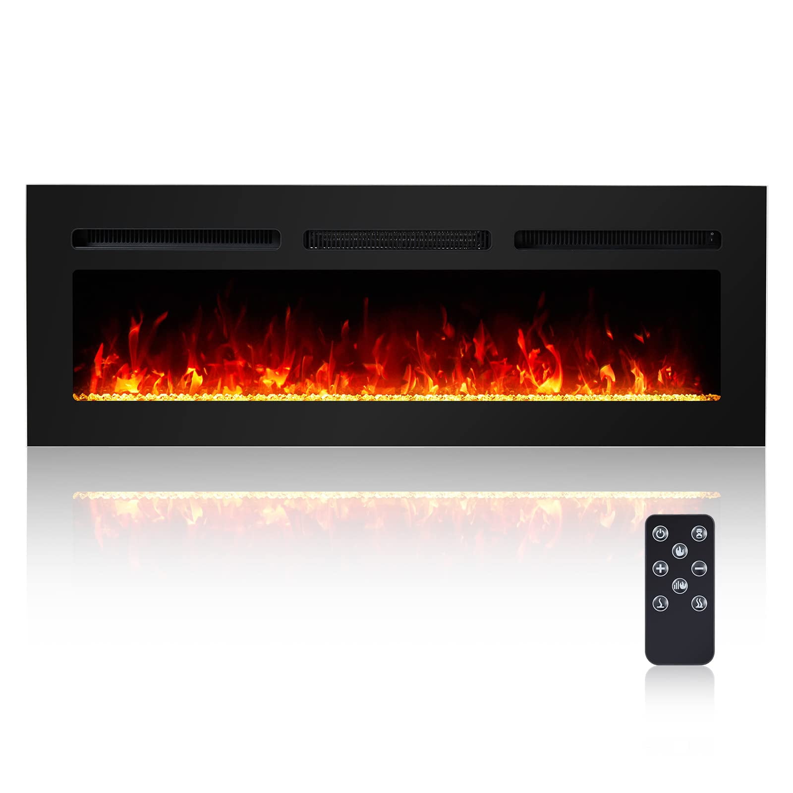 Electric Fireplace 50" Wall Mounted Electric Fireplace, Remote Control
