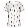 thumbnail image 4 of Wancir Womens Casual Polka Dot Tops Crewneck Short Sleeve T Shirts Fashion 2024 Spring Summer Loose Fit Shirts, 4 of 5