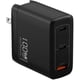 thumbnail image 1 of Cargador Vebner Rápido 100W Doble USB-C más USB-A GaN Negro, 1 of 6