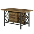 thumbnail image 6 of Finmind Kitchen Island with Storage, 62.99-Inch Kitchen Island Table with 2 Shelves and Large Worktop, Rustic Brown, 6 of 6