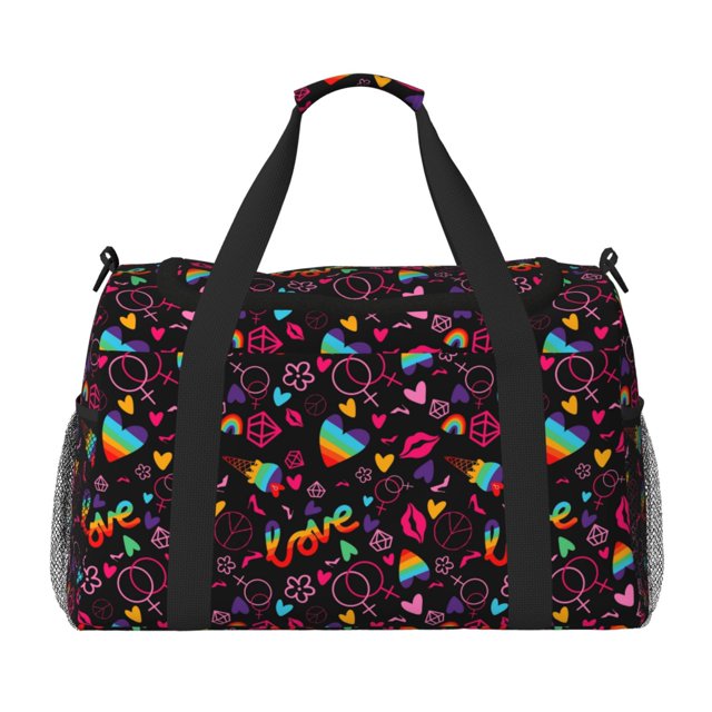 Easygdp Lgbt Rainbow For Pride Bolsa de Gimnasio, Bolsa de Viaje Duffel, Bolsa de Fin de Semana con Compartimentos, Bolsa de Mano para Noche