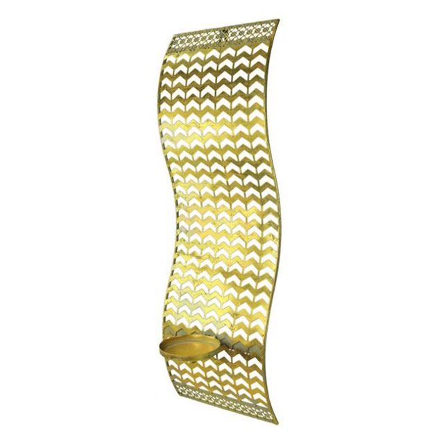 Benzara BM170684 24 x 5.9 x 7.9 in. Metal Candle Holder - Gold