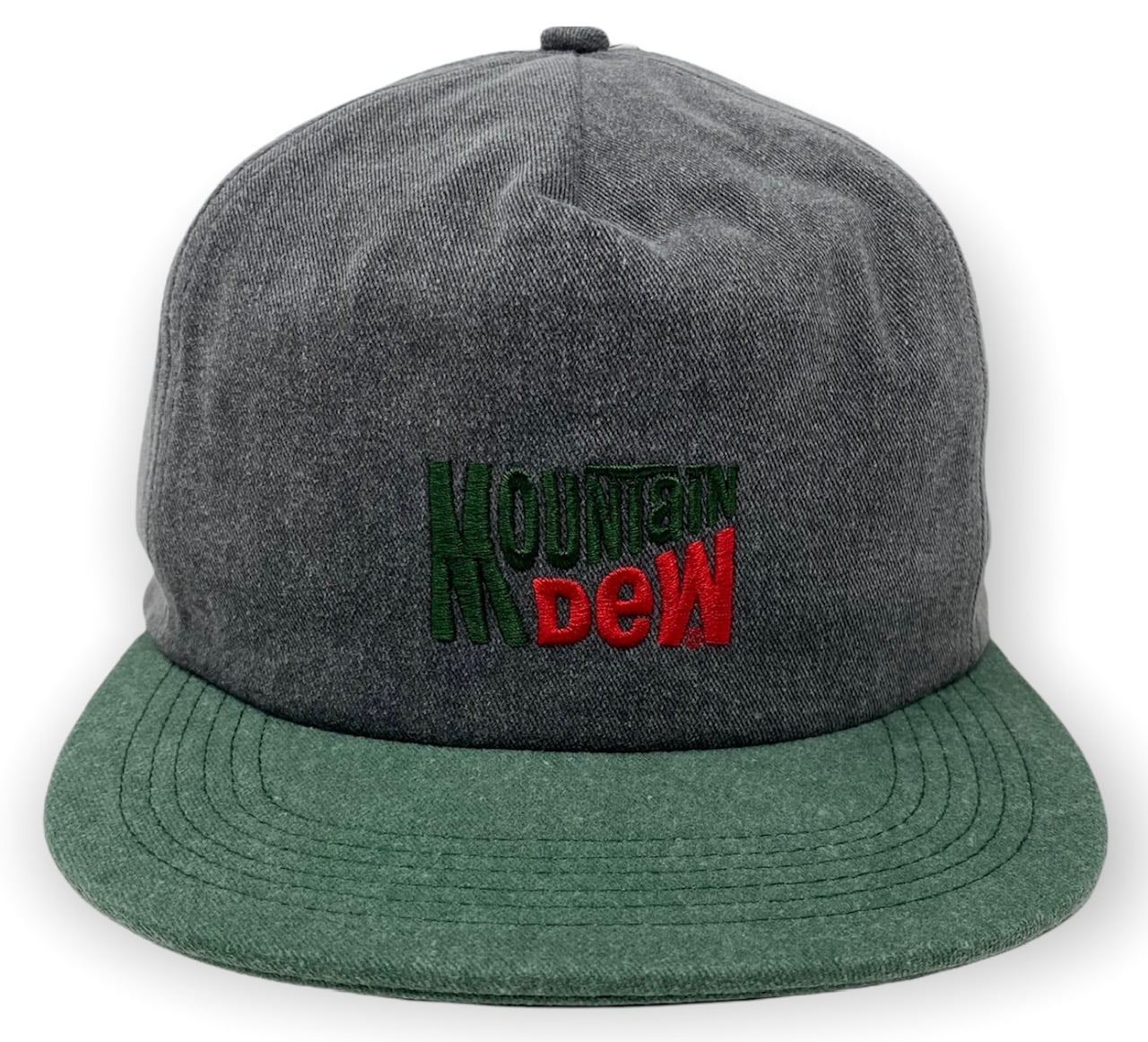 Matix Men's X Mountain Dew Throwback Vintage Wash Snapback Hat Cap - Heather Black/Green