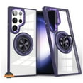 thumbnail image 2 of For Samsung Galaxy S25+ S25 Plus /S24+ Case, Clear Transparent Back Hybrid with Rotating Ring Stand, MagSafe Compatible Shockproof Slim TPU PC Phone Cover (Purple), 2 of 10