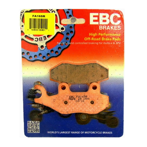 Balata para motocicleta EBC FA165R Negro Acero 0241300023