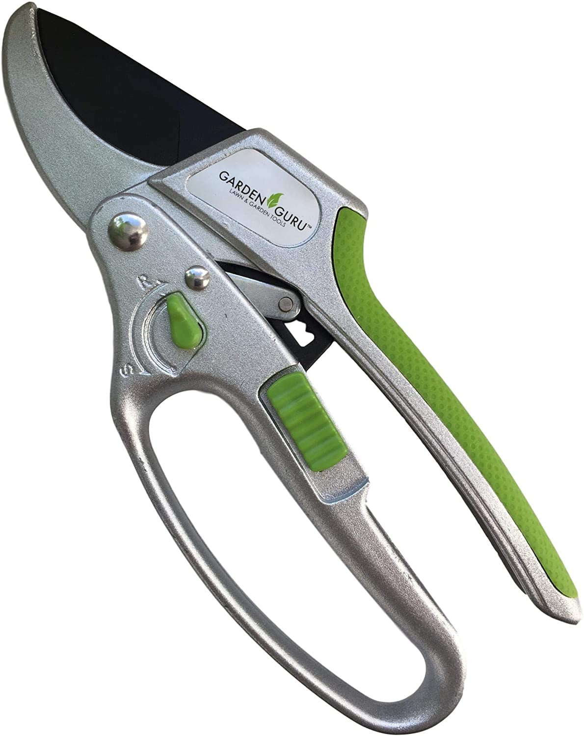 Garden Guru Ratchet Hand Pruning Shears - Professional Dual Mode Garden Clippers with Ergonomic Grip - Makes Tough Cuts Easy