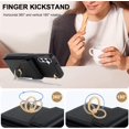 thumbnail image 4 of Compatible Samsung Galaxy A54 5G Case Wallet with Card Holder,4 Card Slot Shockproof Case PU Leather Phone Case for Galaxy A54 5G Wallet Case with Lanyard Women,Samsung A54 5G Case Stand Black, 4 of 7