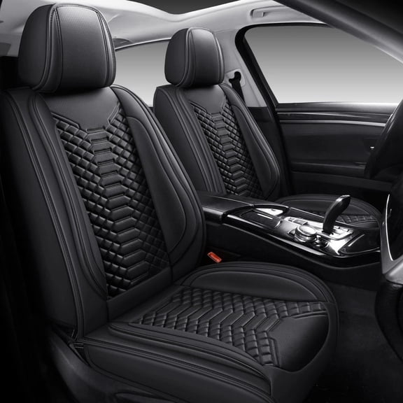Seat Covers Leather Full Set Front Rear 5 Seats Black Fit For RAM 1500 2500 3500