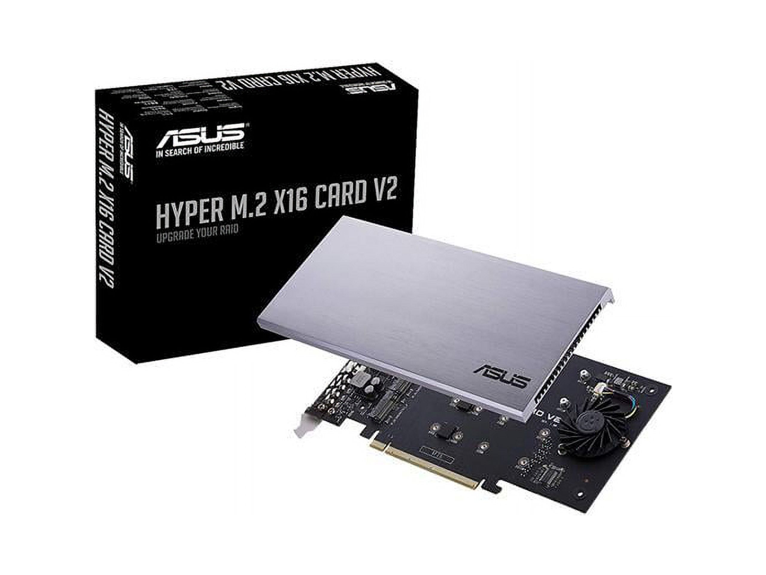 ASUS Hyper M.2 x16 PCIe 3.0 x4 Expansion Card V2 Supports 4 x NVMe M.2 (2242/2260/2280/22110) Up to 128 Gbps for Intel VROC and AMD Ryzen Threadripper NVMe RAID - image 5 of 5