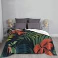 thumbnail image 6 of XMXT Throw Blanket, Jungle Tropical Floral Print Machine Washable Blankets for Sofa, 50 x 40 inches Multicolor, 6 of 9
