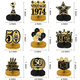 thumbnail image 5 of Adornos de panal de abeja para cumpleaños de 1974 Adornos de panal de abeja de oro negro para cumpleaños Decoración de escritorio con forma de bola de panal de abeja para el primer año, 5 of 6