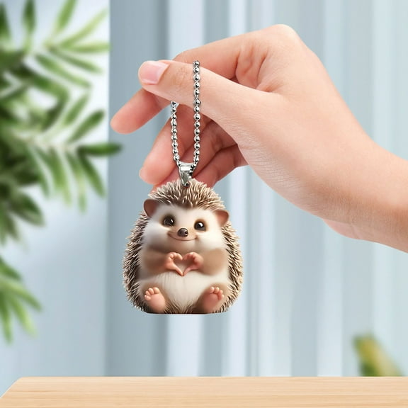 weibbin Car Pendant Charms Love Crystal Car Rear View Mirror Charms Cute Hedgehog Car Hanging Interior Ornament Pendant Car Accessories for Women Men Car Interior Decor
