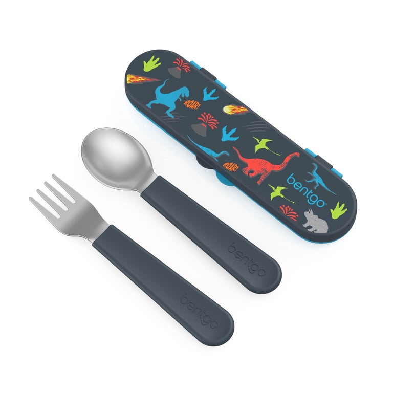 Bentgo Kids Stainless Steel Utensil Set with Case, Dinosaur photo 1