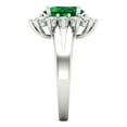 thumbnail image 3 of Clara Pucci 14K White Gold Solid Gold Emerald Halo Anniversary Ring for Women - 2.72 cttw Oval Cut, 3 of 7