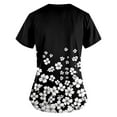 thumbnail image 4 of Black Scrubs Uniforms,Floral Print Medical Tops - Moisture-Wicking V-Neck Scrub Top with Cargo Pockets - Black - XXL, 4 of 4