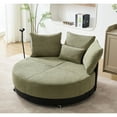 thumbnail image 3 of Green Round Swivel Accent Chair / 500 lbs Weight Capacity / Family Gathering, 3 of 5