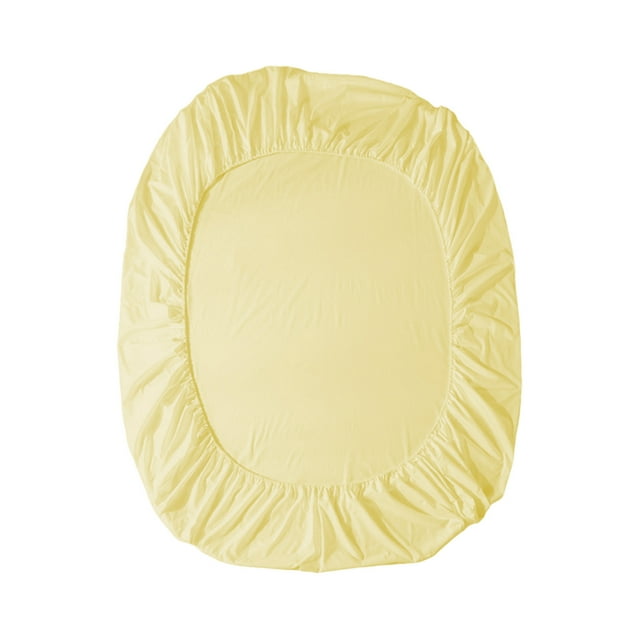 Yellow Yellow Solid Color Washed Fitted Sheet 220X200Cm 86.61X78.74In Polyester Mattress Pad Cover Protective Bedding Anti Slip Deep Pocket Elastic Corner Easy Care Shrink Resistant
