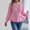 Pink, variant on Womens Hollow Sweater Elegant Tunic Flared Hem Fashion Rib Long Sleeve Pullover Tops Casual Crop Crew Neck Sweaters Trendy Fall Clothing