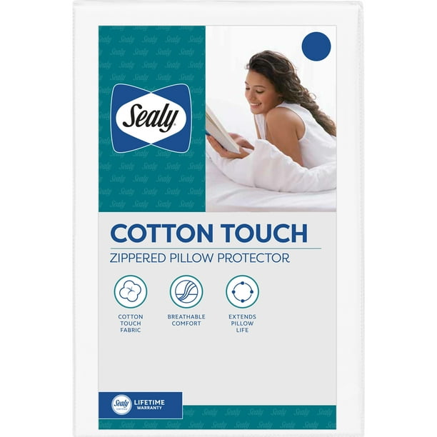 Sealy Cotton Touch Zippered Pillow Protector, Standard Queen Walmart