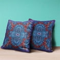 thumbnail image 4 of Amrita Sen Designs CAPL1014FSDS-BL-16x16 16 x 16 in. Floral Paisley Suede Blown & Closed Pillow - Grey, Red & Blue, 4 of 5
