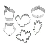 Mini Thanksgiving 6 Piece Cookie Cutter Set - Mini Acorn, Pumpkin, Apple, Maple Leaf, Owl, Turkey Cookie Cutters - The Cookie Cutter Shop - Tin Plate Steel