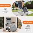 thumbnail image 6 of LIFERECORD Zero Gravity Chair, Folding Portable Outdoor Camping Chairs with Cup Holder and Removable Cushion for Beach, Camping Sports, Patio, Swimming Pool, Grey, 6 of 7