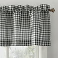 thumbnail image 5 of No. 918 Parkham Farmhouse Plaid Semi-Sheer Rod Pocket Kitchen Valance, 54"x14", Coal, 5 of 8