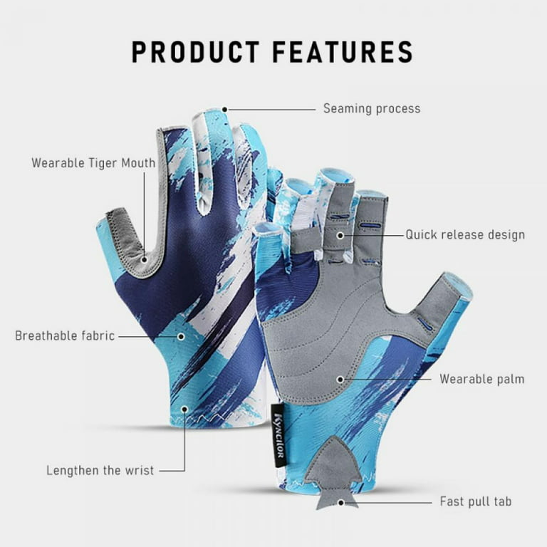 Fingerless Fishing Gloves UV Protection Fishing Sun Gloves for Men