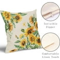 thumbnail image 4 of Spring Summer Sunflower Square Pillow Covers 18X18 Inch Yellow Flower Butterfly Plant Seasonal Decorative Linen Pillow Cases Set of 2 Farmhouse Home Decor for Sofa Couch Cushion Outdoor, 4 of 6