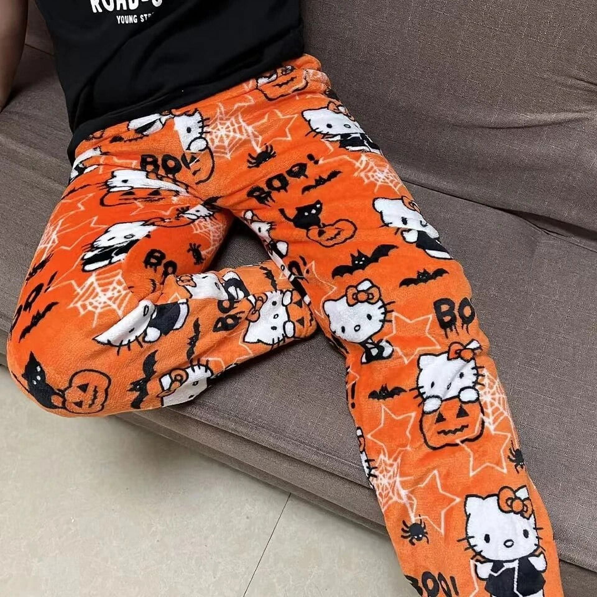 New 2024 Miniso Sanrio Hello Kitty Melody Anime Women s Winter Pants Y2K Home Warmth Plush Pants Casual Sleepwear Pants Gift Walmart
