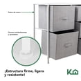 thumbnail image 4 of Cómoda Cajonera con 5 Cajones de Tela Estructura de Acero 80x30x70 cm gris, 4 of 7