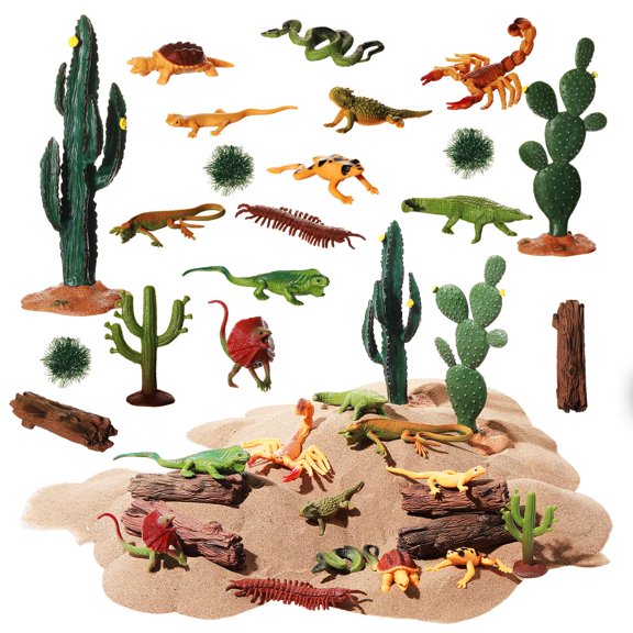 Kit de dioramas con figuras de animales del desierto Sratte, 26 unidades, para niños
