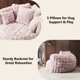 thumbnail image 6 of Wiilayok 55" W Oversized Chaise Lounge Chair Indoor with Ottoman,Thickened Backrest Round Reading Sofa Couch with 5 Pillows for Living Room, Pink, 6 of 9