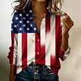 thumbnail image 6 of Atogsazn 4th of July Satin Silk Shirt for Women Dress Casual Button Down Long Sleeve Shirts Blouse Tops Outfit Red M Fashion, 6 of 6