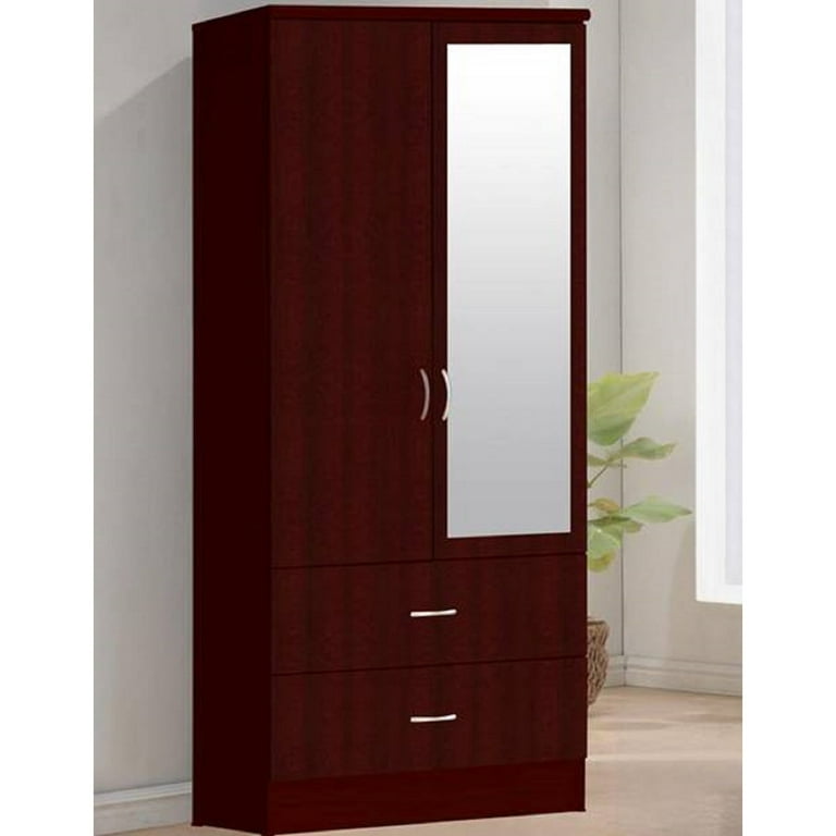 Hodedah imports 2 drawer 2 door wardrobe deals