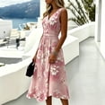 thumbnail image 4 of QUNYINEY A Line Women Dresses Floral Casual Long Sleeveless Sundress Loose Fit Beach V Neck Vacation Dresses, 4 of 6
