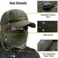 thumbnail image 6 of Winter Trapper Hat, IC ICLOVER Unisex Ushanka Hunting Hat Russian Trooper Ear Flap Chin Strap Hat with Windproof Mask-Keep Warm in Cold Weather-Dark Green, 6 of 10