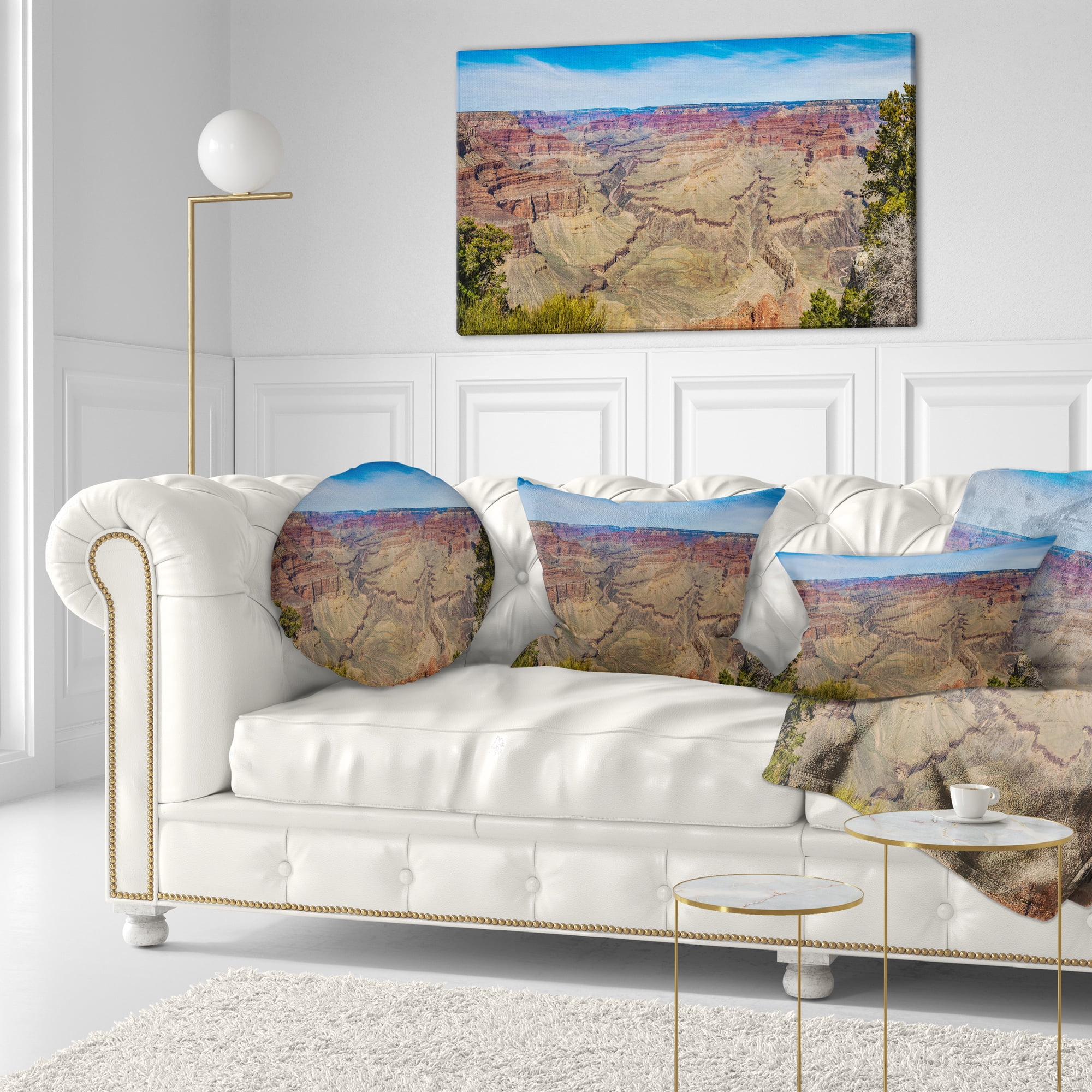 Designart Grand Canyon National Park - Landscape Printed Throw Pillow - 12x20