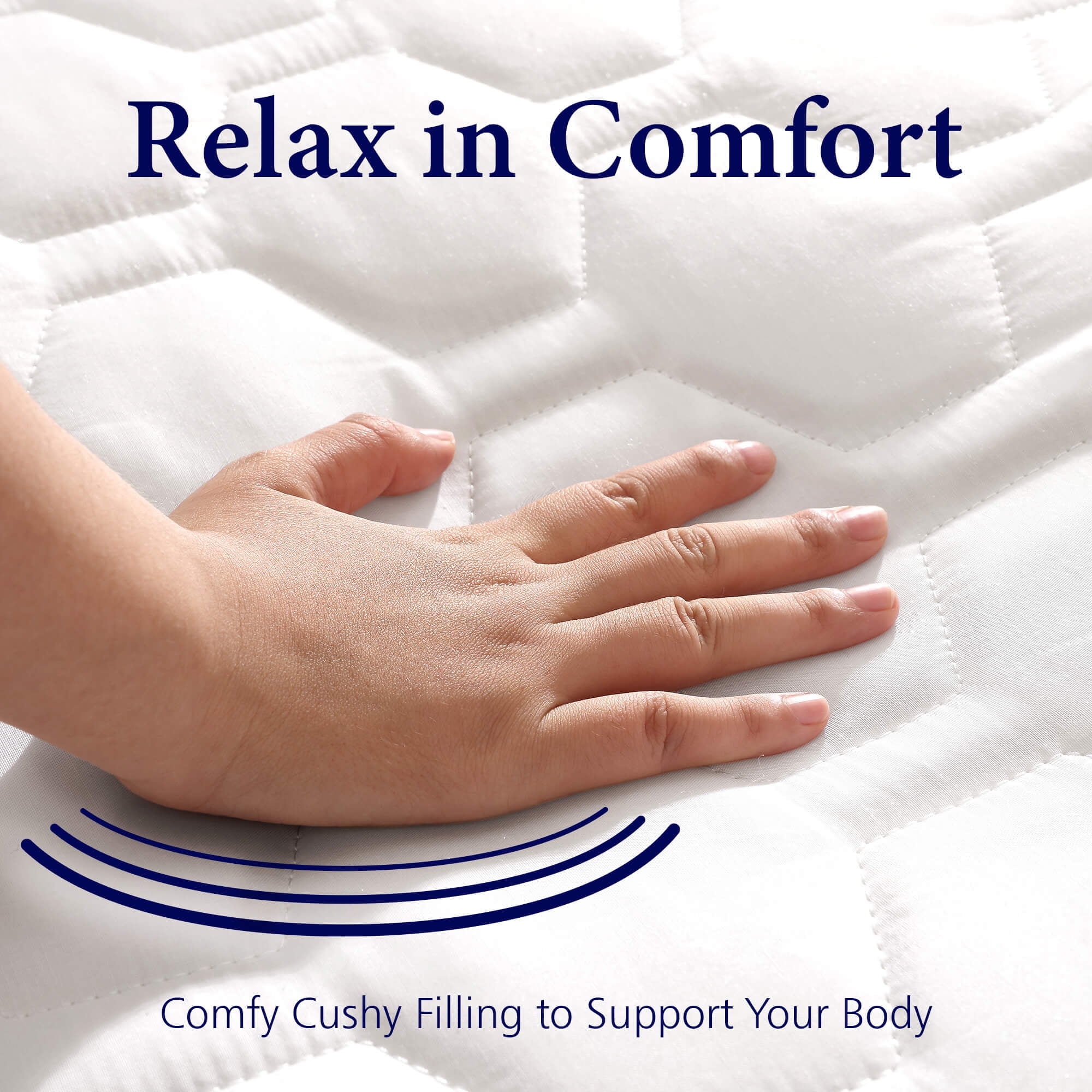 The Grand RV(48") Size Mattress Pad - Soft, Comfortable, and Hypoallergenic Mattress Topper Cover - Thick and Odorless Polyester Filling - Depth Stretch to 15 Inches for Perfect and Snug Fit