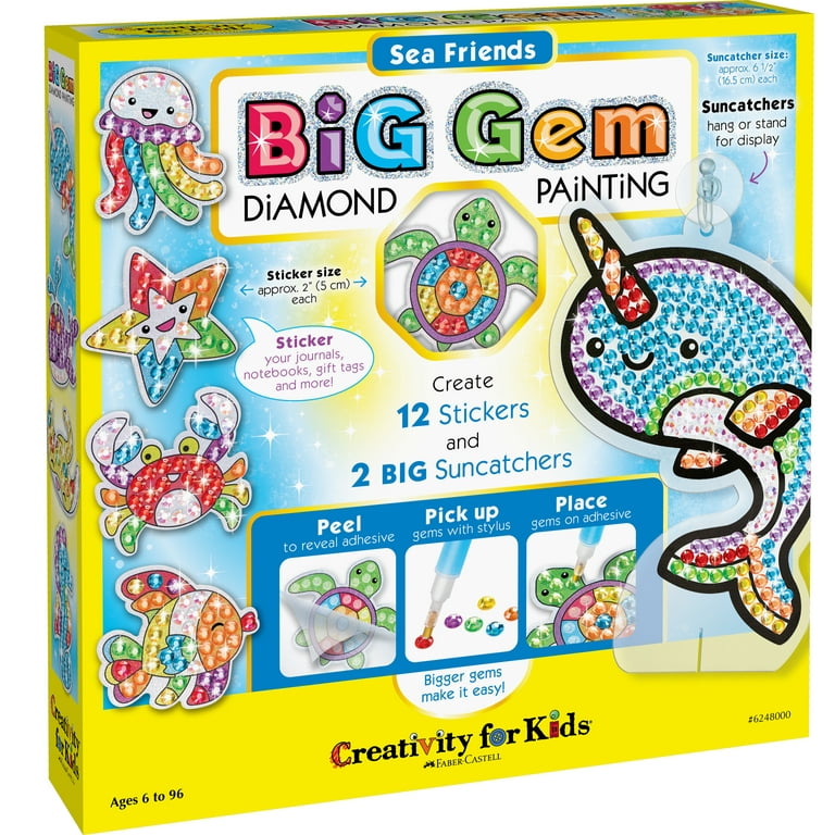 Creativity for Kids Big Gem Diamond Painting Sea Friends - Child Craft Kit  for Boys and Girls 