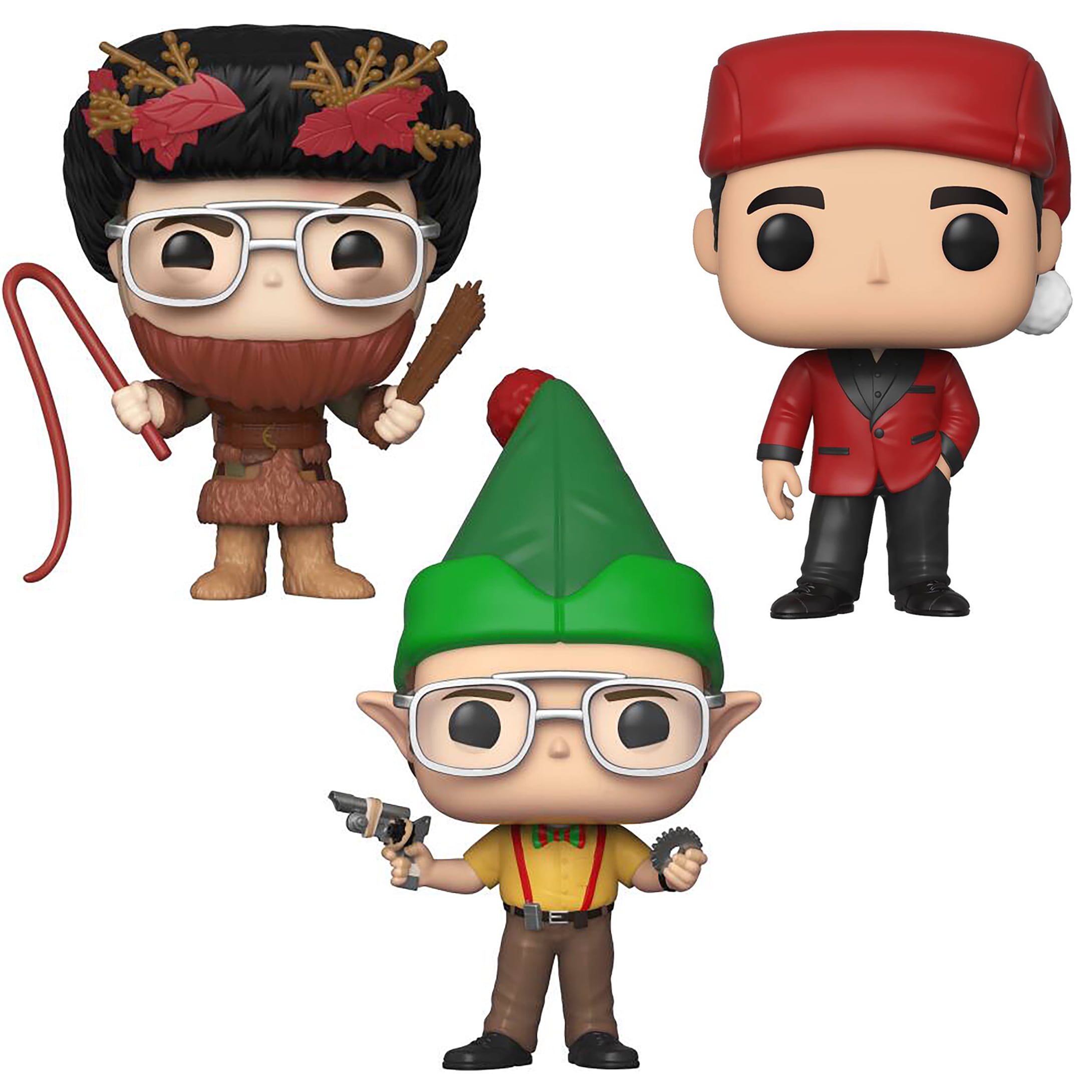 Funko POP! TV The Office Holiday Collectors Set - Dwight as Elf, Michael as Classy Santa, Dwight