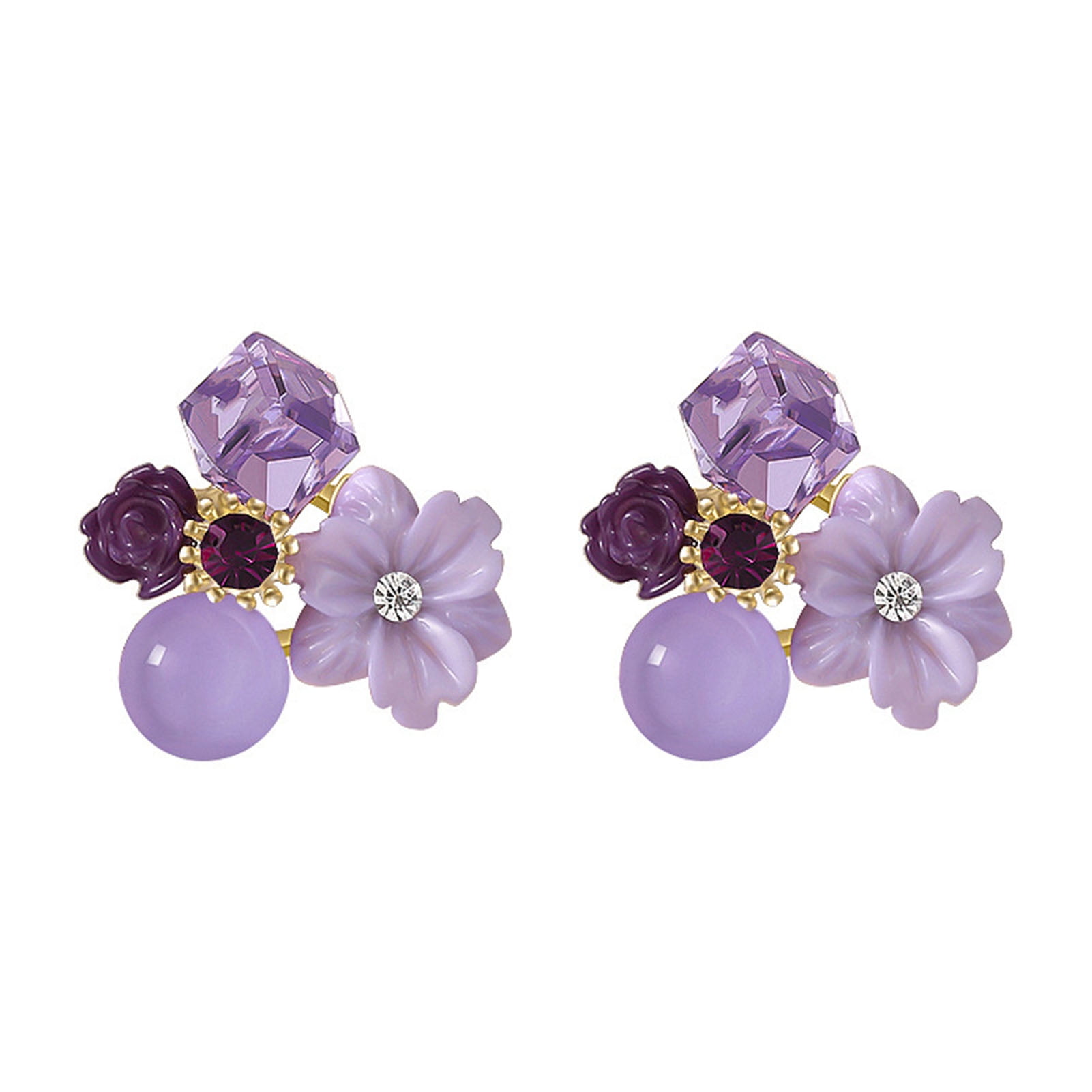 a buon mercato multiplo Londra purple flower earrings Ipocrita Giocoso ...